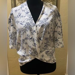Sweet Rain Blue and White Blouse Size Small
